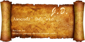 Jancsó Dávid névjegykártya