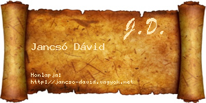 Jancsó Dávid névjegykártya